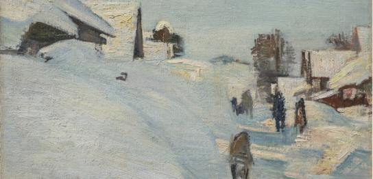 金山平三《二月の大石田》1956-60年頃　油彩:カンヴァス